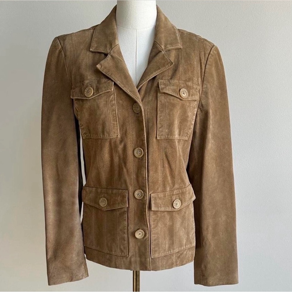 Mossimo Supply Co. Tan Genuine Suede Utility Jacket